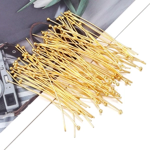 Polished gold round head pins for DIY jewelry making and bead threading materials