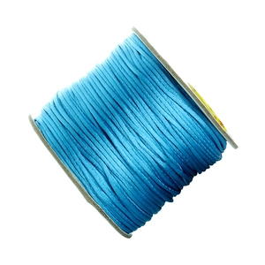 Rollo de cordón de seda azul brillante de 80 yardas para joyería DIY y tejido artesanal