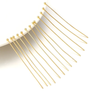 Set of 14 high-quality golden ball head pins for professional DIY jewelry making and beading