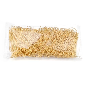 Detailed shot of bulk golden ball head pins for DIY jewelry making and beadwork supplies