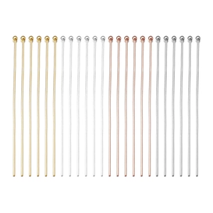 Polished metal ball head pins in gold, silver, and rose gold for DIY jewelry making