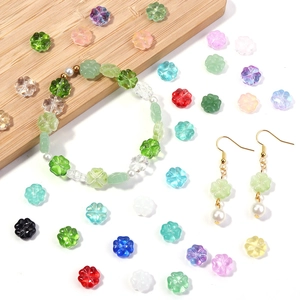 Set de joyería DIY con cuentas de trébol de cristal de colores, pulsera y pendientes