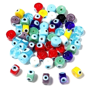 Colorful mixed glass evil eye beads for handmade jewelry and DIY bracelet making