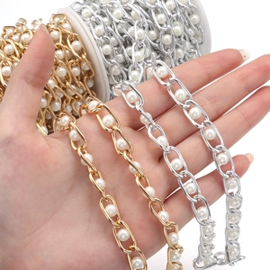 Golden and silver pearl metal chain for DIY handbag straps and jewelry accessories