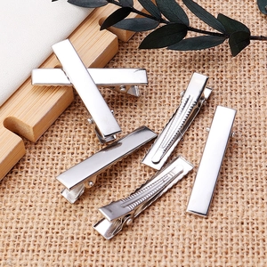 Metal Duckbill Hair Clips For DIY Craft Hair Accessories Plain Rectangle Flat Alligator Clips For Women Girls Styling