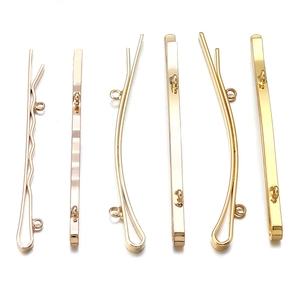 Set di 6 fermagli per capelli ondulati e dritti placcati oro 14k con asole per gioielli