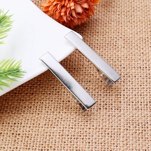 Silver brushed metal duckbill hair clips for DIY hair accessories and craft supplies