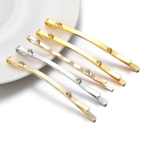 Fermagli per Capelli in Rame Placcati Oro 14K Accessori per Gioielli Fai da Te Semplici Fermagli Laterali Dritti a Onda Per Donna