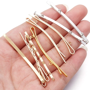 Forcine per capelli a onda e clip piatte placcate oro 14k con passanti per il fai-da-te