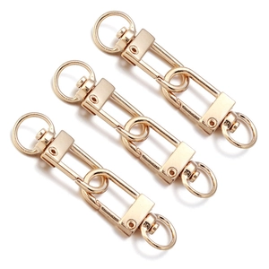Three-piece set of polished light gold zinc alloy swivel lobster clasps for DIY jewelry