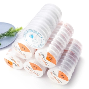 Rollen mit 0,8 mm klarer Kristall-Elastikschnur für DIY-Schmuck und Perlenstickerei