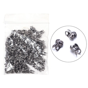 Gunmetal double ear calotte ends for jewelry making, wholesale pack for DIY bead chains