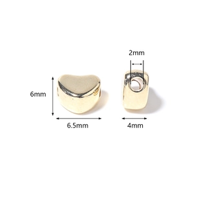 Polished golden heart CCB beads with side hole dimensions 6x6.5x4mm for DIY jewelry