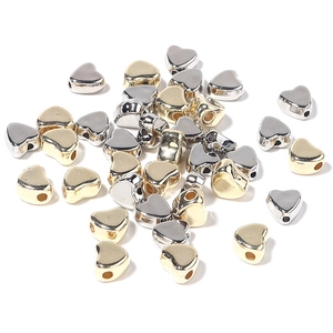 Electroplated Heart Shape CCB Plastic Loose Beads Side Hole Beads For DIY Jewelry Making Accessories Craft Supplies