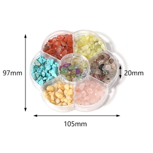 Organizzatore a forma di fiore con schegge di pietre naturali per gioielli fai da te