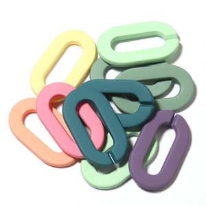 Colorful acrylic oval chain links in matte pastel finishes for DIY bag and eyewear straps