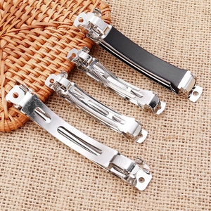 Metall Französische Haarspange Basis Manganstahl Automatische Federclips DIY Haarschmuck Komponenten Silber Schwarz