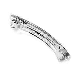 Polierter silberner Metall-Haarclip mit Hohlstreifen für DIY-Haarschmuck-Accessoires