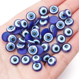 Vintage Resin Evil Eye Flatback Cabochons Round Blue Nazar Beads For DIY Jewelry Making Crafts Earring Decoration