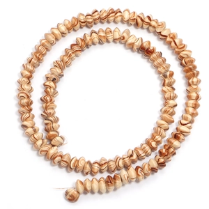 Water ripple wood texture shuttle beads in natural brown for DIY jewelry crafting