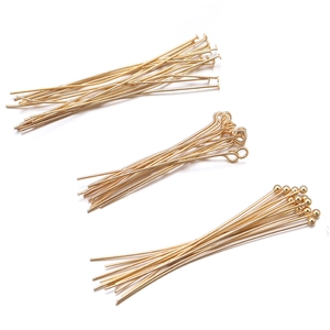 Golden stainless steel head pins, eye pins and ball pins for DIY jewelry making