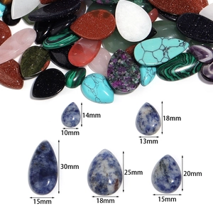 Mixed natural gemstone teardrop cabochons in various sizes for DIY jewelry making