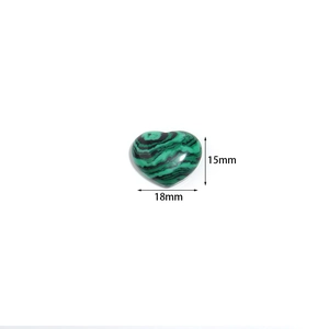 Green heart-shaped malachite gemstone 18x15mm stone for DIY jewelry making