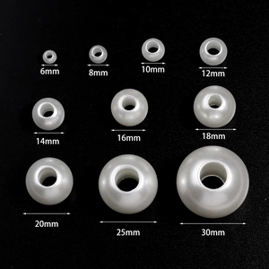 Perle ABS beige in 10 dimensioni da 6mm a 30mm per la creazione di gioielli fai-da-te