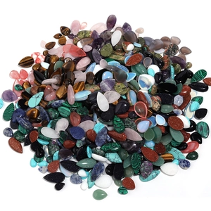 Teardrop natural crystal and agate gemstone cabochons for DIY jewelry making