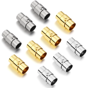 Assorted magnetic jewelry clasps in gold and silver finishes for DIY necklaces and bracelets