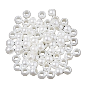 Perle beige lucide con foro grande per gioielli fai-da-te e accessori artigianali