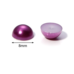 Mezze perle in ABS viola da 8mm con retro piatto per gioielli fai-da-te e artigianato