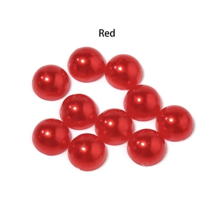 Mezze perle rosse in ABS con finitura lucida per accessori per gioielli fai-da-te