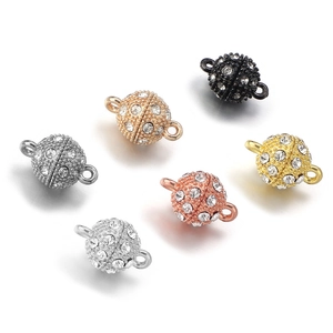 Funkelnder 8-12mm Strass Magnetverschluss für DIY Schmuck Armbänder und Halsketten Zubehör