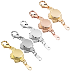 Five magnetic rose flower alloy jewelry clasps in gold, silver and rose gold finishes