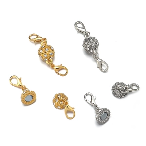 Magnetische Karabinerverschlüsse mit Zirkonia für DIY-Schmuck in Gold und Silber
