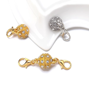 Magnetische Karabinerverschlüsse mit Zirkonia-Steinen in Gold und Silber für Schmuck