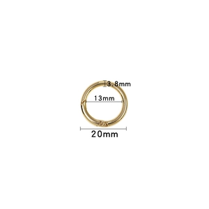 Detailansicht der 20mm goldenen Legierung Federring-Schnalle mit genauen Abmessungen