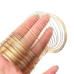 Golden memory steel wire coils for DIY jewelry making and flexible beaded bracelets