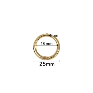 Detailansicht der 25mm goldenen Legierung Feder-O-Ring Schnalle mit genauen Maßen