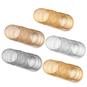 Multi-color steel wire memory coils for DIY bracelet and jewelry making in metallic finish