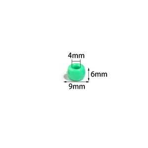 Perles poney en acrylique vert vif 9x6mm avec grand trou de 4mm pour bijoux DIY
