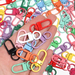 Fermoir Mousqueton Pivotant en Alliage Laqué Crochet Porte-Clés Couleur de Bonbon Pour Accessoires de Fabrication de Bijoux DIY Crochet de Sac Minimaliste