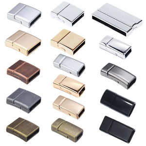 Zinc alloy magnetic clasps for leather bracelets in various electroplated metal finishes