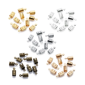 DIY Schmuck-Endkappen für Lederkordeln in fünf Metallfarben wie Gold und Silber