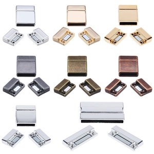 Flat magnetic clasps in silver, gold, and bronze for DIY leather bracelet making