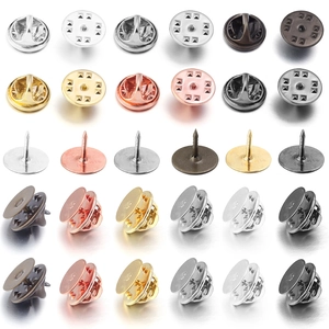 Fermi per Spille a Farfalla in Rame 11mm Con Perni a Testa Piatta per Spille Fai-da-Te Distintivi Gioielli Galvanizzati