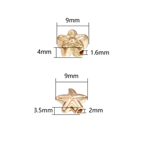 Perles d'espacement CCB dorées en forme d'étoile et d'étoile de mer pour bijoux DIY