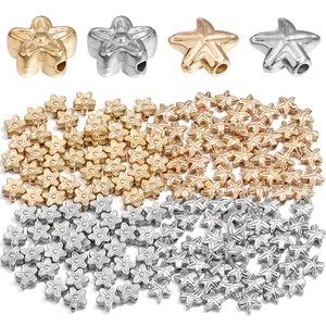 Perles en Plastique Électroplaqué Étoile à Cinq Branches Étoile de Mer Perles CCB pour DIY Bracelet Collier Bijoux