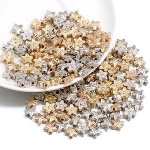 Perles en forme d'étoile avec motifs floraux pour la création de bijoux DIY